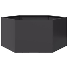 Berkfield Garden Planter Black Hexagon 104x90x45 cm Steel