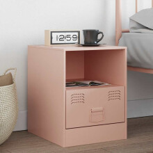 Berkfield Bedside Cabinet Pink 34.5x39x44 cm Steel