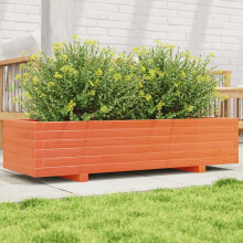 Berkfield Garden Planter Wax Brown 110x40x26.5 cm Solid Wood Pine