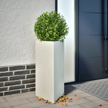 Berkfield Garden Planters 2 pcs White Triangular 40x34.5x75 cm Steel