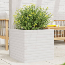Berkfield Garden Planter White 50x50x45.5 cm Solid Wood Pine