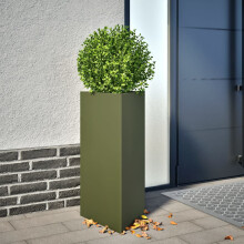 Berkfield Garden Planters 2 pcs Olive Green Triangular 40x34.5x75 cm Steel