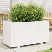 Berkfield Garden Planter White 90x40x49.5 cm Solid Wood Pine