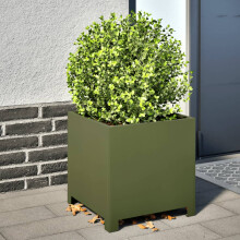 Berkfield Garden Planter Olive Green 40x40x40 cm Steel