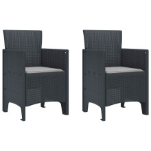 Berkfield Garden Chair 2 pcs Anthracite 53 x 49 x 85 cm Polypropylene