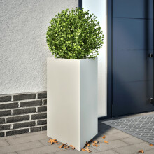 Berkfield Garden Planters 2 pcs White Triangular 50x43x75 cm Steel