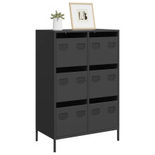 Berkfield Highboard Black 68x39x101.5 cm Steel