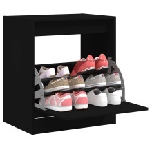 Berkfield Shoe Cabinet Black 60x42x69 cm Engineered Wood