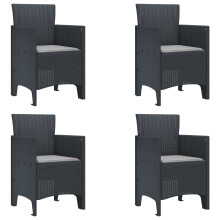 Berkfield Garden Chair 4 pcs Anthracite 53 x 49 x 85 cm Polypropylene