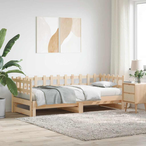 Berkfield Pull-out Day Bed without Mattress  2x(90x200) cm Solid Wood
