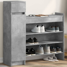 Berkfield Shoe Cabinet Concrete Grey 100.5x28x100 cm Engineered Wood