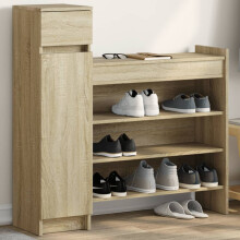 Berkfield Shoe Cabinet Sonoma Oak 100.5x28x100 cm Engineered Wood