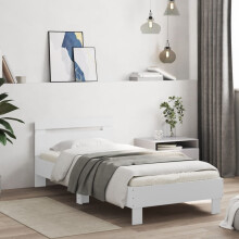 Berkfield Bed Frame without Mattress with Headboard White 90x190 cm Single