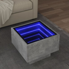 Berkfield Side Table with LED Concrete Grey 40x40x30 cm Engineered Wood