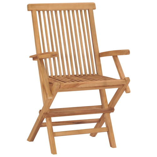 Berkfield Folding Garden Chairs 3 pcs Solid Teak Wood 1