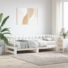 Berkfield Pull-out Day Bed without Mattress White 2x(90x190) cm Solid Wood