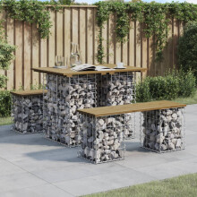 Berkfield Garden Table Gabion Design 100x70x72 cm Impregnated Wood Pine
