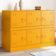 Berkfield Sideboard Mustard Yellow 99x39x73 cm Steel