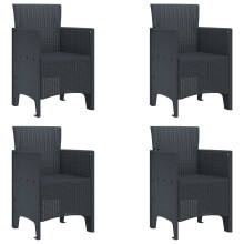 Berkfield Garden Chair 4 pcs Anthracite 53 x 49 x 85 cm Polypropylene