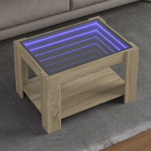 Berkfield Coffee Table with LED Sonoma Oak 73x53x45 cm Engineered Wood