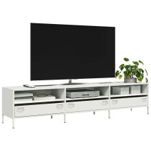 Berkfield TV Cabinet White 202x39x43.5 cm Cold-rolled Steel