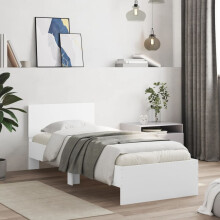 Berkfield Bed Frame without Mattress with Headboard White 90x190 cm Single