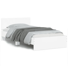 Berkfield Bed Frame without Mattress with LED Lights White 100x200 cm