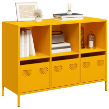 Berkfield Sideboard Mustard Yellow 101.5x39x73.5 cm Cold-rolled Steel