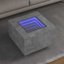 Berkfield Coffee Table with LED Concrete Grey 60x60x40 cm Engineered Wood