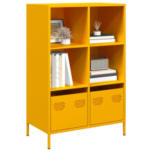 Berkfield Highboard†Mustard Yellow 68x39x103.5 cm Steel