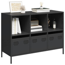 Berkfield Sideboard Black 101.5x39x73.5 cm Cold-rolled Steel