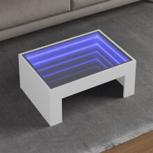 Berkfield Coffee Table with Infinity LED White 70x50x30 cm