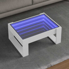 Berkfield Coffee Table with Infinity LED White 70x53x30 cm