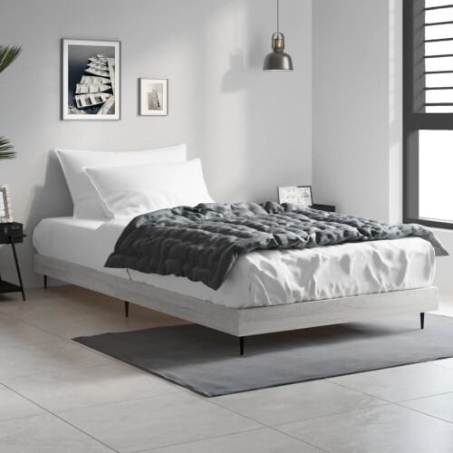 Berkfield Bed Frame without Mattress Grey Sonoma 90x190 cm Single Engineered Wood