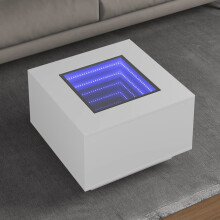 Berkfield Coffee Table with LED White 60x60x40 cm Engineered Wood