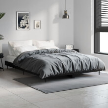 Berkfield Bed Frame without Mattress Black 140x190 cm Engineered Wood