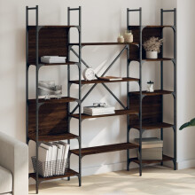 Berkfield Bookshelf Brown Oak 155.5x24x166.5 cm Engineered Wood