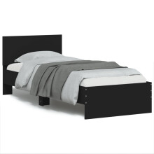 Berkfield Bed Frame without Mattress with LED Lights Black 75x190 cm Small Single