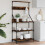 Berkfield Baker's Rack with Hooks 4-Tier Smoked Oak Engineered Wood 1