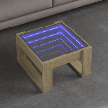Berkfield Coffee Table with Infinity LED Sonoma Oak 50x53x30 cm