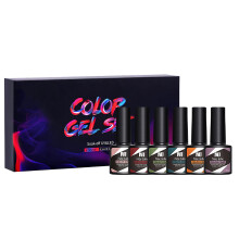 Gel Nail Polish Set 6 Colors 8ml No Lamp Drying LongLasting Nail Gel Coat for DIY Home Manicure