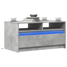 Berkfield Coffee Table with LED Lights Concrete Grey Engineered Wood
