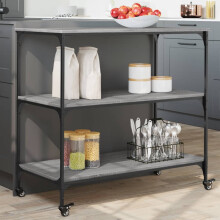 Berkfield Kitchen Trolley Grey Sonoma 102x50x95 cm Engineered Wood