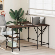 Berkfield Desk Brown Oak 139x139x75 cm Engineered Wood