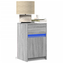 Berkfield Bedside Cabinets with LED Lights 2 pcs Grey Sonoma Engineered Wood