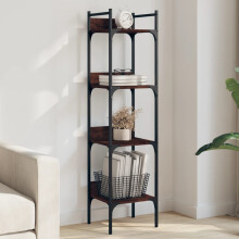 Berkfield Bookshelf 4-Tier Brown Oak 35x30x138.5 cm Engineered Wood
