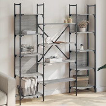 Berkfield Bookshelf Grey Sonoma 155.5x24x166.5 cm Engineered Wood