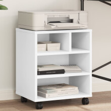Berkfield Printer Stand with Wheels White 41x32x48 cm
