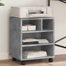 Berkfield Printer Stand with Wheels Concrete Grey 41x32x48 cm