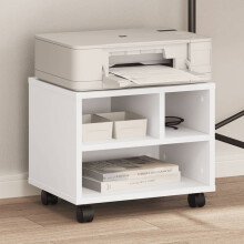 Berkfield Printer Stand with Wheels White 41x32x34,5 cm